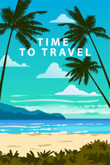Time To Travel Summer vacation travel poster