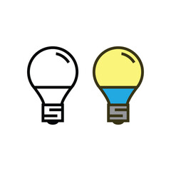 lightbulb logo icon illustration colorful and outline