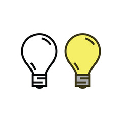 lightbulb logo icon illustration colorful and outline