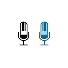 microphone logo icon illustration colorful and outline