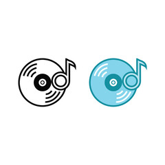 disc music logo icon illustration colorful and outline