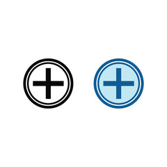 plus logo icon illustration colorful and outline