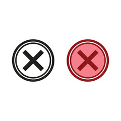 wrong mark logo icon illustration colorful and outline