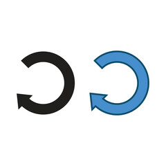 turn back logo icon illustration colorful and outline