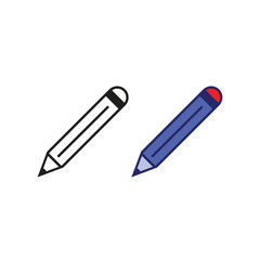 pencil logo icon illustration colorful and outline