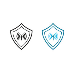 signal guard logo icon illustration colorful and outline