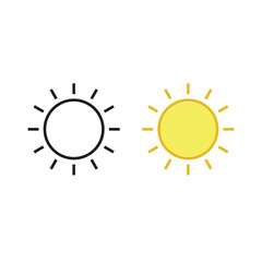 sun logo icon illustration colorful and outline