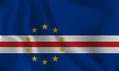 Flag of Cape Verde, with a wavy effect due to the wind.