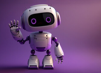 Cute robot saying hello,ai generated