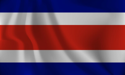 Flag of Costa Rica, with a wavy effect due to the wind.