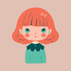 Kawaii girl cartoon style vector illustration