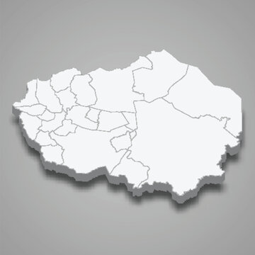 3d isometric map of Olancho is a province of Honduras