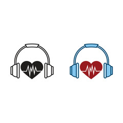 music lover logo icon illustration colorful and outline