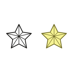 Obraz premium star logo icon illustration colorful and outline