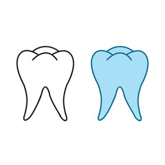 tooth logo icon illustration colorful and outline