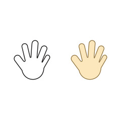 hand palm logo icon illustration colorful and outline