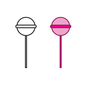 lollipop candy logo icon illustration colorful and outline