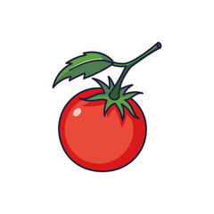 Cute Tomato cartoon icon illustration. Food vegetable flat icon concept isolated