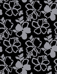 Seamless geometric square flowers pattern.