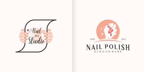 nail art studio collection. Template for logo