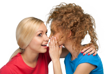 Portrait of Two Girlfriends , Sisters Gossiping