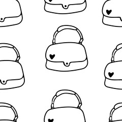 Seamless pattern Doodle women is handbag