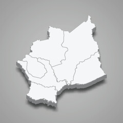 Obraz premium 3d isometric map of Cocle is a province of Panama