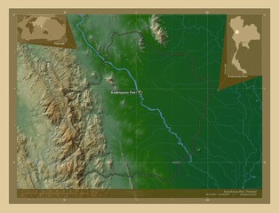 Kamphaeng Phet, Thailand. Physical. Labelled points of cities