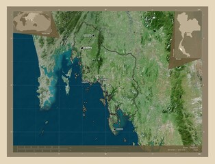 Krabi, Thailand. High-res satellite. Labelled points of cities
