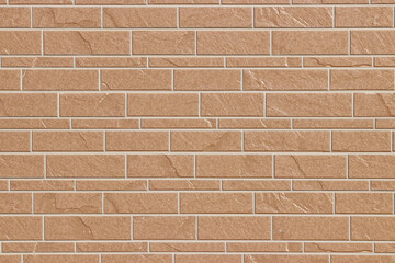 Artificial exterior building material, camel-colored brick colored siding flat texture.