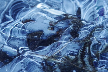 landscape of winter ice on the lake.