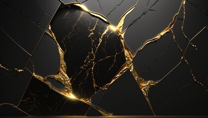 Stone architecture with kintsugi finishing beautifulbackground picture and wallpaper created with generative ai technology 