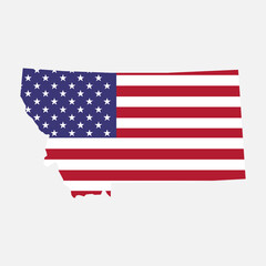 Montana map shape, united states of america. Flat concept icon symbol vector illustration