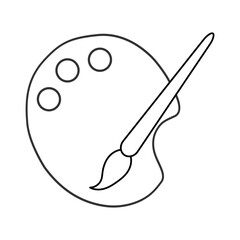 Flat art tool palette with paints color, artist web design graphic vector illustration