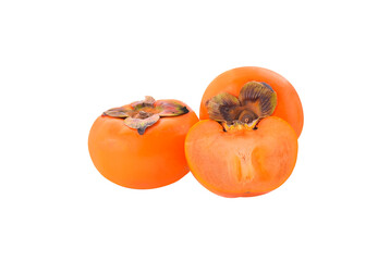 Ripe persimmons isolated on transparent png