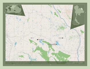 Sakon Nakhon, Thailand. OSM. Labelled points of cities