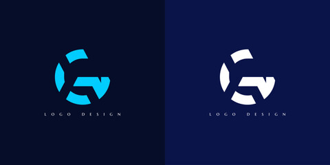 Initial Letter G Logo. with White and Blue Circle Shapes Isolated on Double Background Can Be Used for Business Logo and Branding. Flat Vector Logo Design