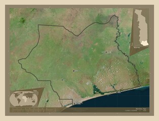 Maritime, Togo. High-res satellite. Labelled points of cities