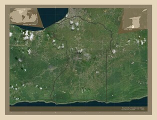 Penal-Debe, Trinidad and Tobago. High-res satellite. Labelled points of cities