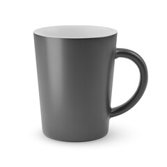 Illustration of Empty Black Ceramic Coffee Cup or Tea Mug. Isolated Mockup with Shadow Effect, and Copy Space for Your Design