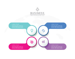 Connecting Steps business Infographic Template with 4 Elements