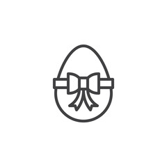 Happy easter egg line icon