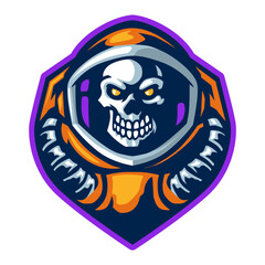 Astronaut Skull Mascot