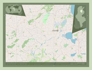 Kairouan, Tunisia. OSM. Labelled points of cities