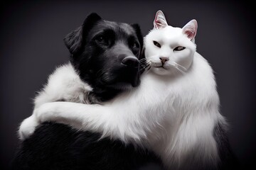 Dog and Cat Love each other 