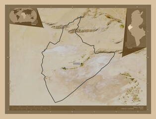 Tozeur, Tunisia. Low-res satellite. Labelled points of cities