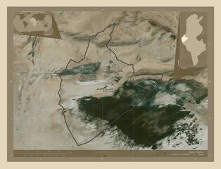 Tozeur, Tunisia. High-res satellite. Labelled points of cities