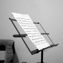 Sheet music on the music stand