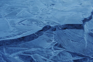 landscape of winter ice on the lake.