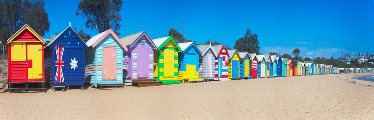 Beach Boxes At Brighton Beach In Melbourne, Australia